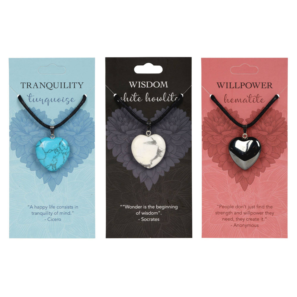 Heart Pendants: Wisdom (White Howlite)
