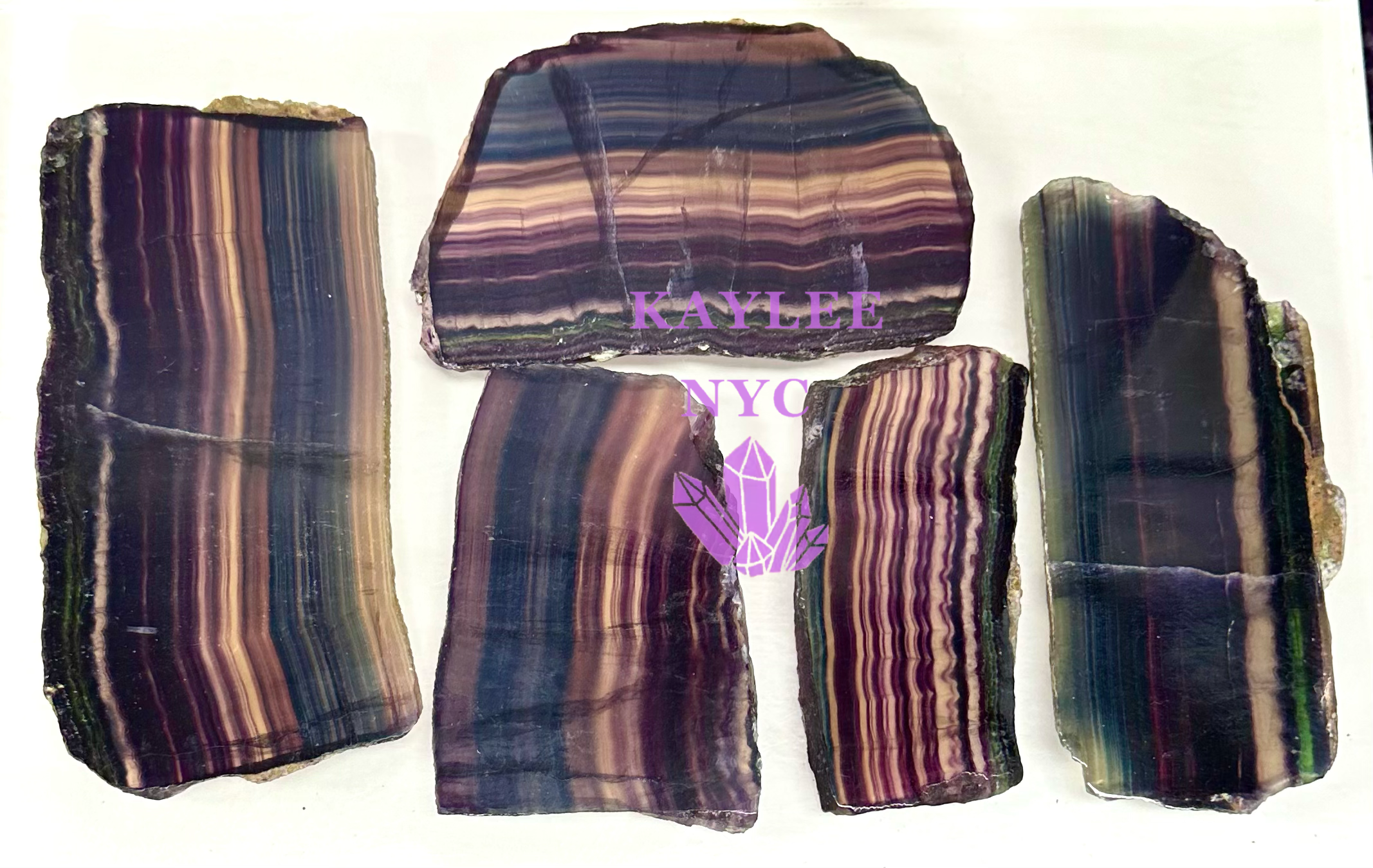 2 lbs Natural Fluorite Slab Crystal Healing Energy