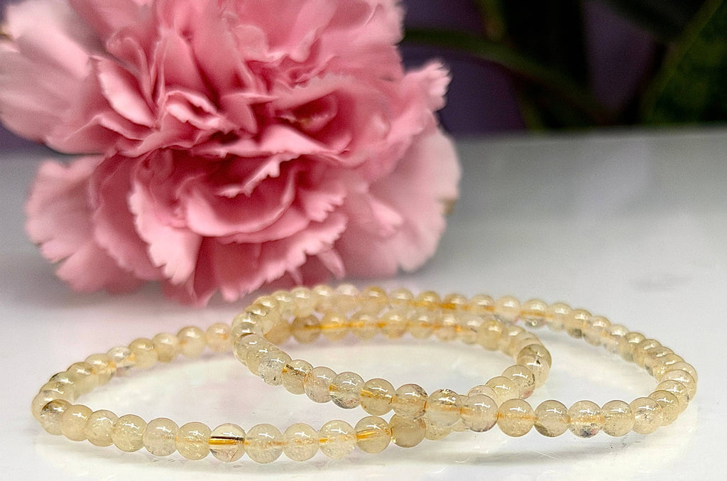 Citrine 4mm 7.5” Crystal Healing Stretch Bracelets 