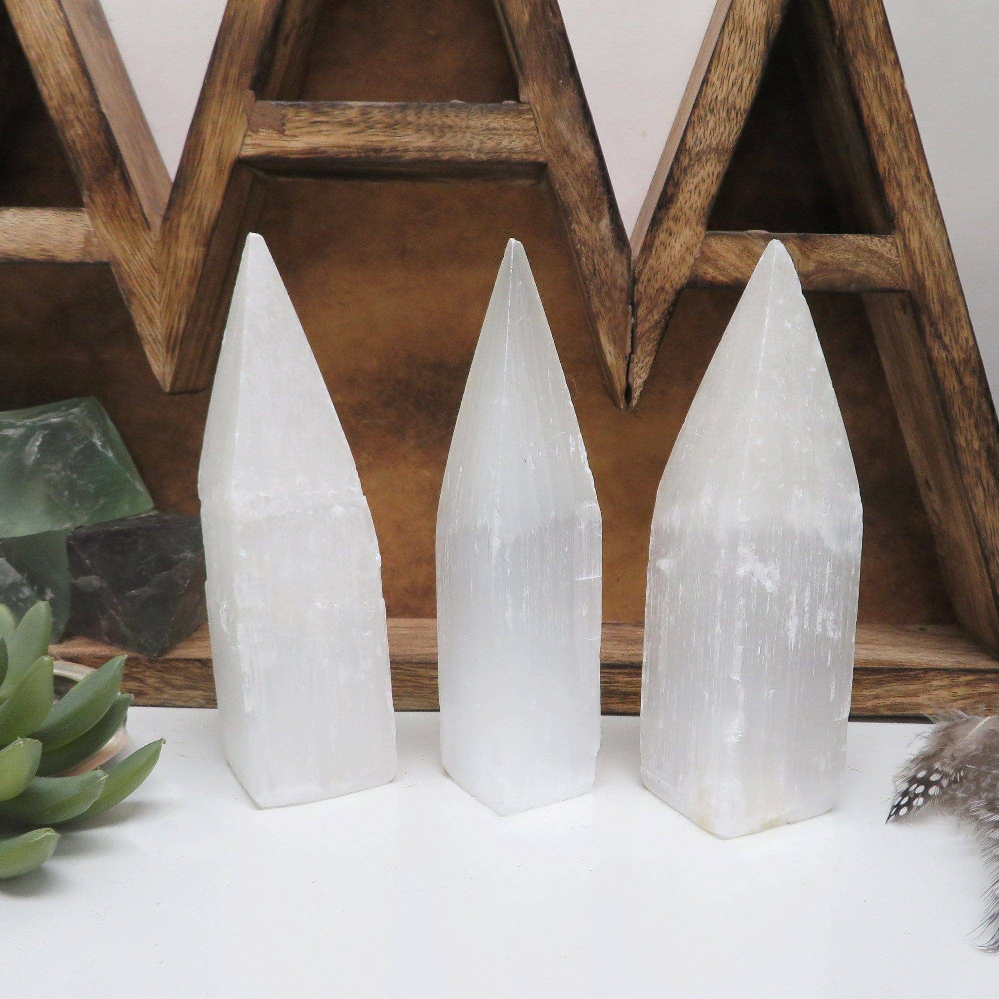Selenite Crystal Tower Obelisk Point -Stone Generator