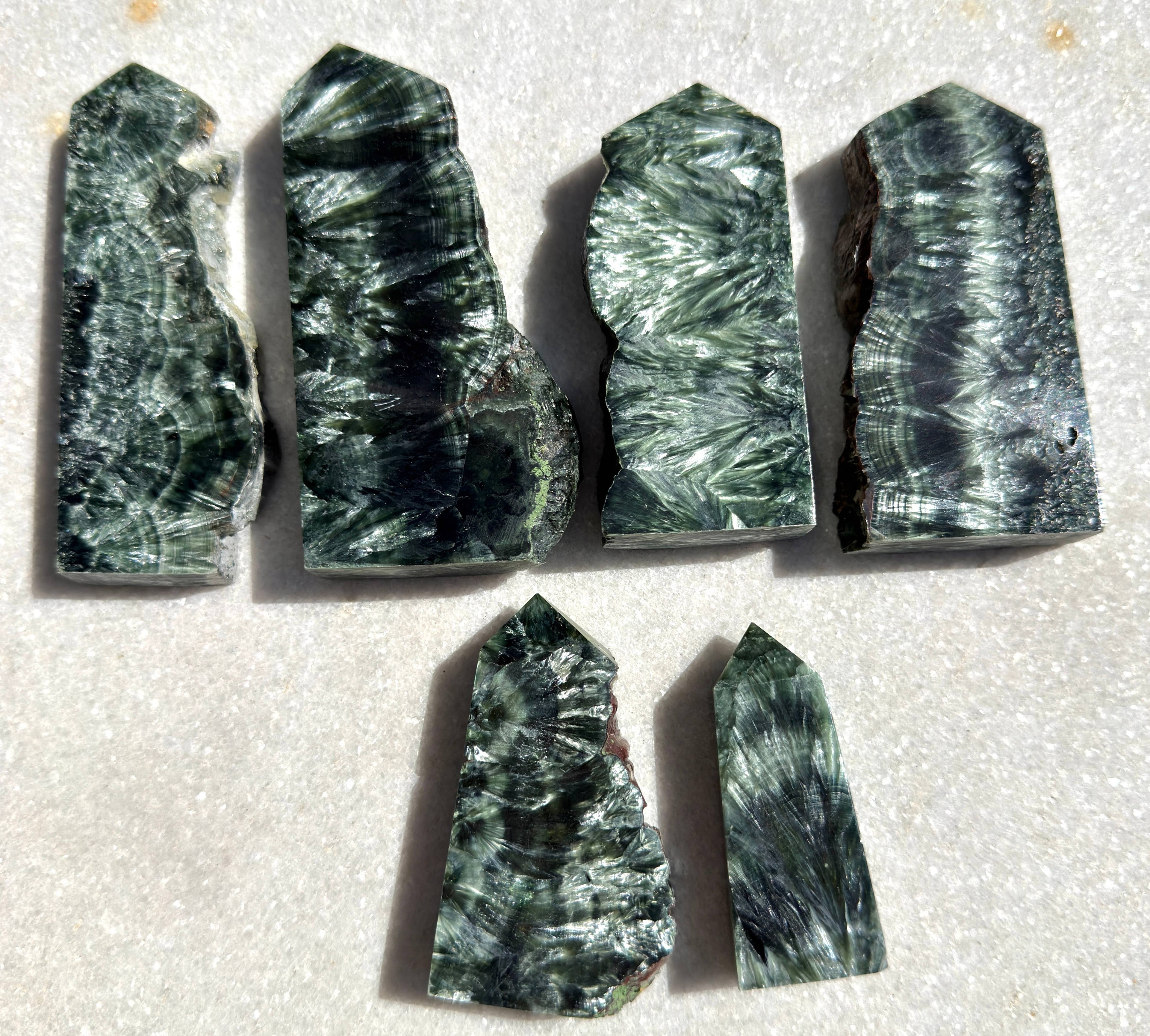 1 lb Natural Seraphinite Tower Obelisk Point Wand Crystal