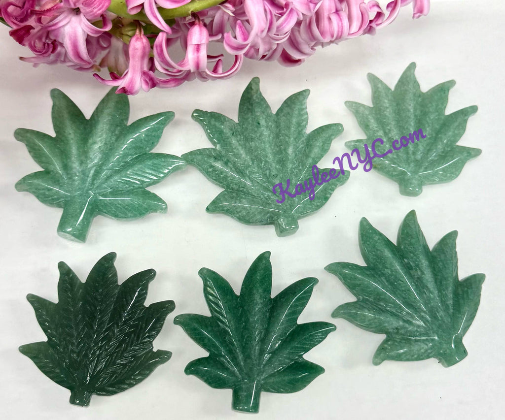2” Natural Aventurine Pot Leaf for Healing