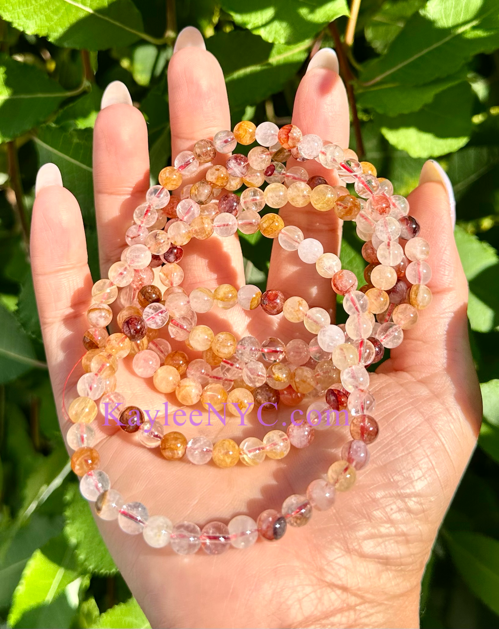 Natural Golden Healer Hematoid 6mm Crystal Stretch Bracelet