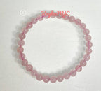 6mm Natural Rose Quartz Crystal Healing Stretch Bracelet