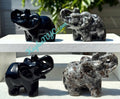 8.5 cm Natural Black Obsidian Yooperlite Elephants Healing