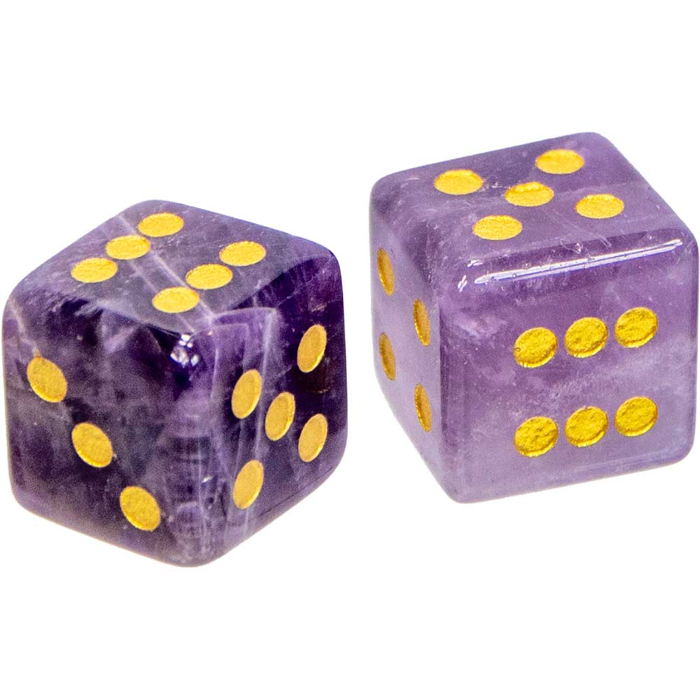 Gemstone Dice - Amethyst (Pair): Amethyst