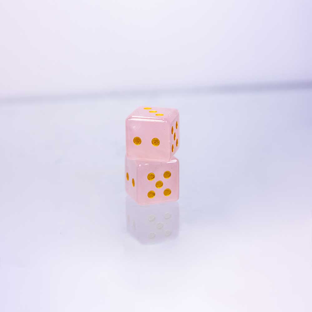 Gemstone Dice - Rose Quartz (Pair): Rose quartz