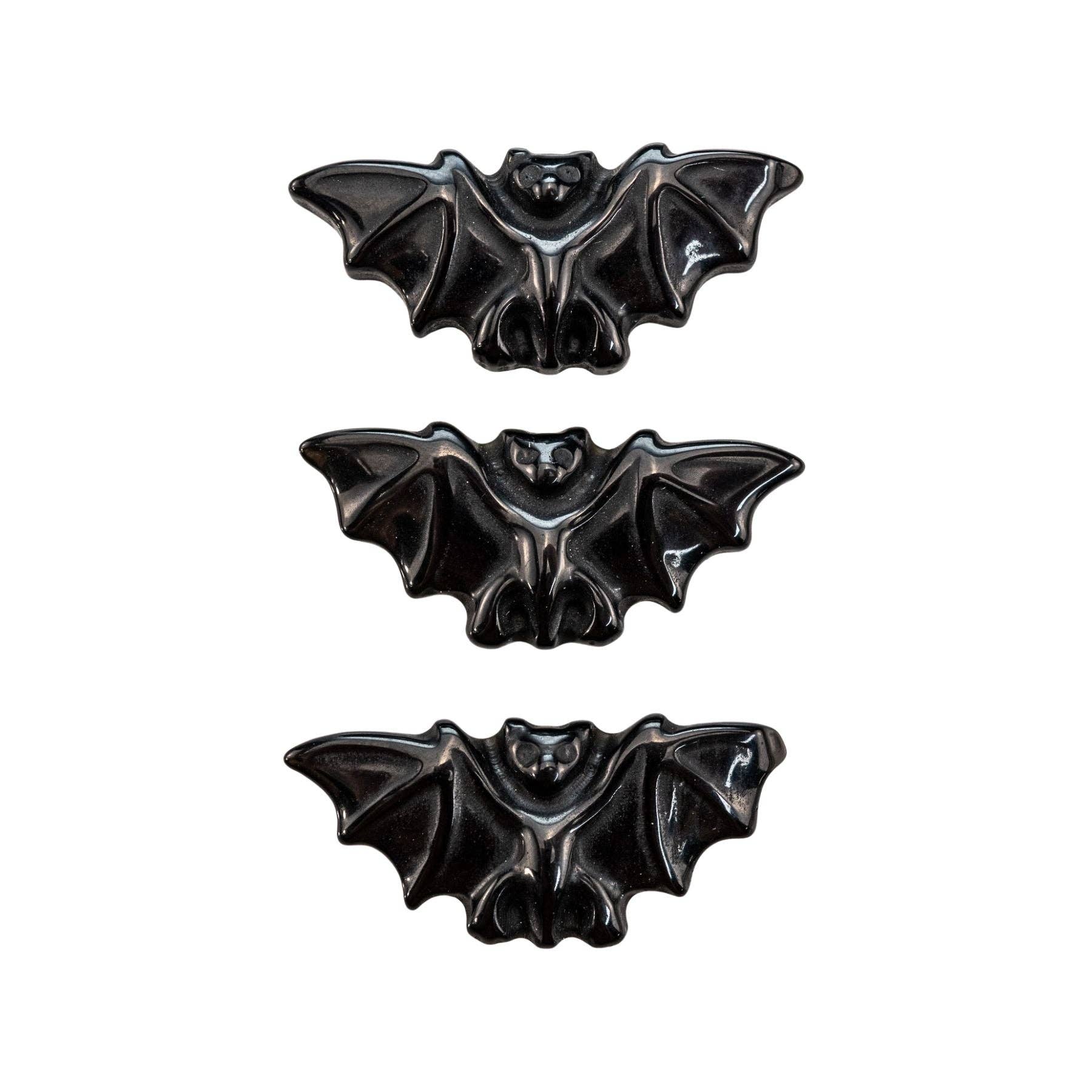 Black Obsidian Carved Bat.