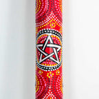 Bamboo Painted Rainstick - Red w/ Pentacle - Large (Each): Pentacle