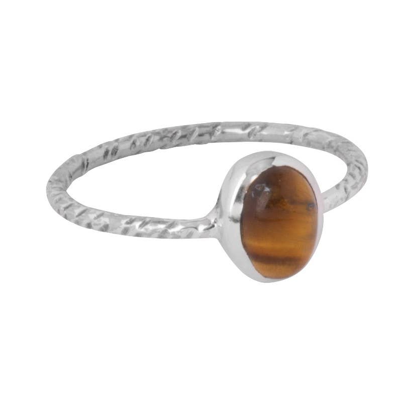 Tiger Eye Simple Oval: Size 6