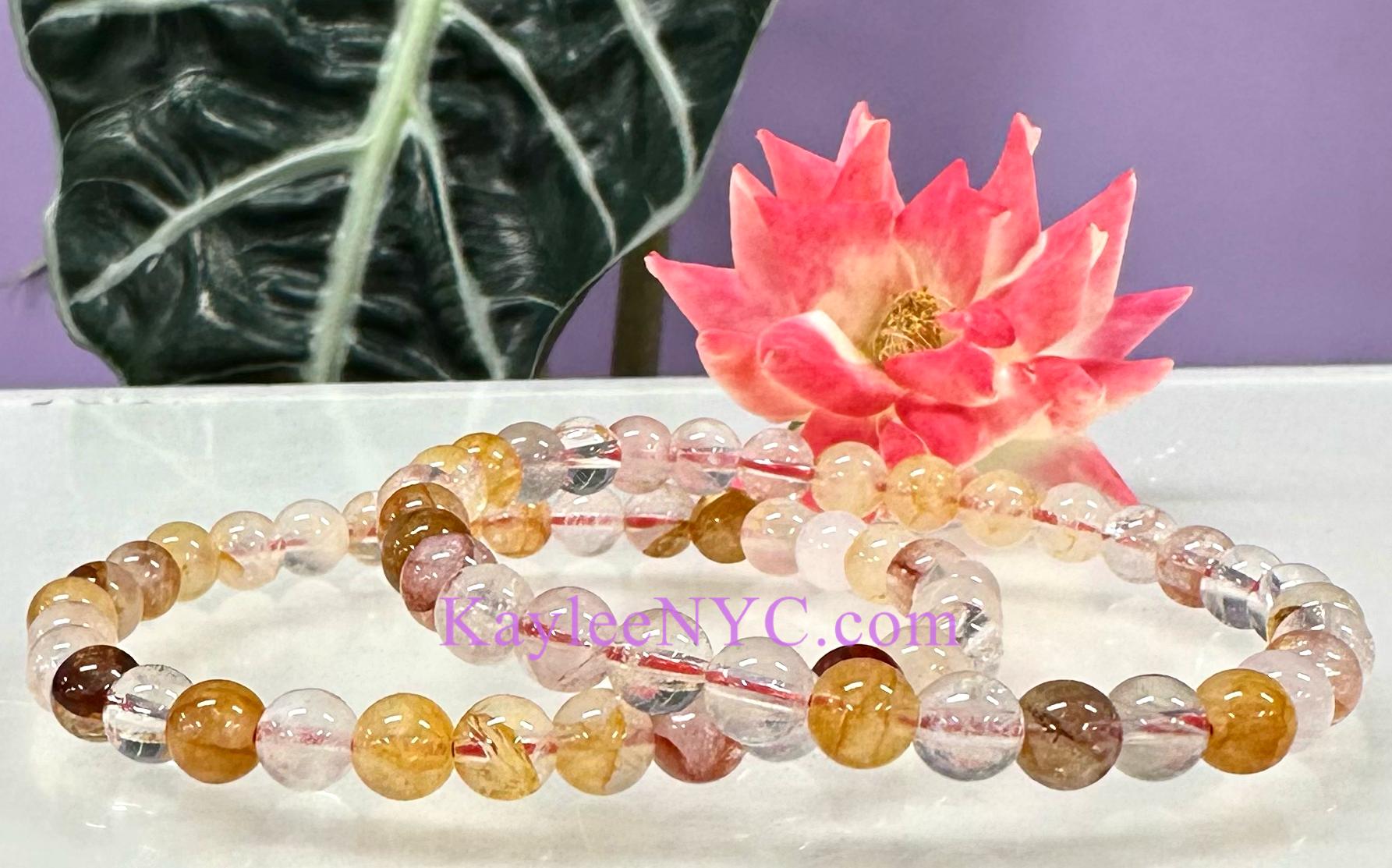 Natural Golden Healer Hematoid 6mm Crystal Stretch Bracelet
