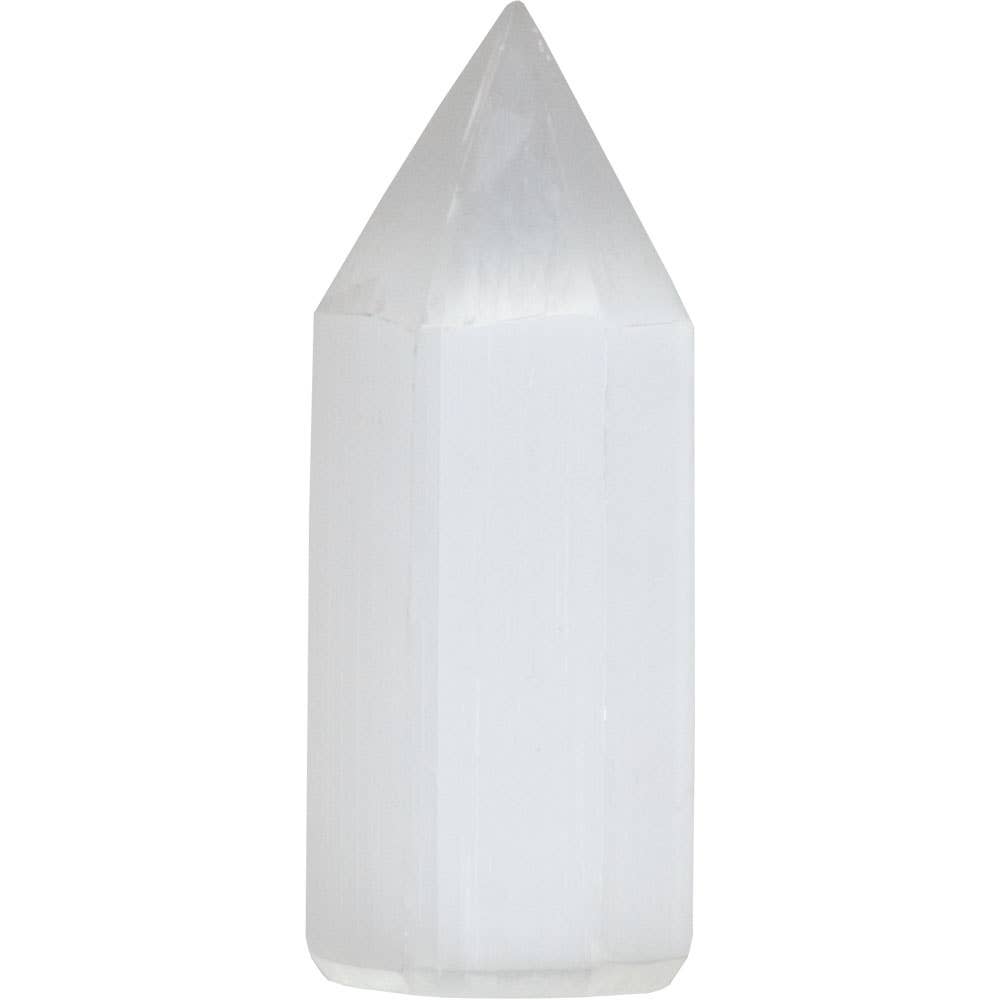 Gemstone Carving Generator Point White Selenite (Each)