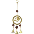 Brass Bell Chime - Om w/ Rudraksha (Each)