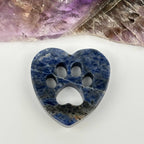 Gemstone Crystal Heart Paw - Carved Heart Paw: Gold Sheen Obsidian