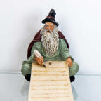 Polyresin Incense Holder - Wizard w/ Magic Scroll (Each): Wizard