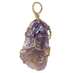 Wire Wrap Rough Stone And Gold Pendants: Sunstone