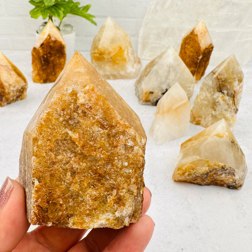 Golden Healer Semi Polished Point Crystal - By Weight: 100-200g