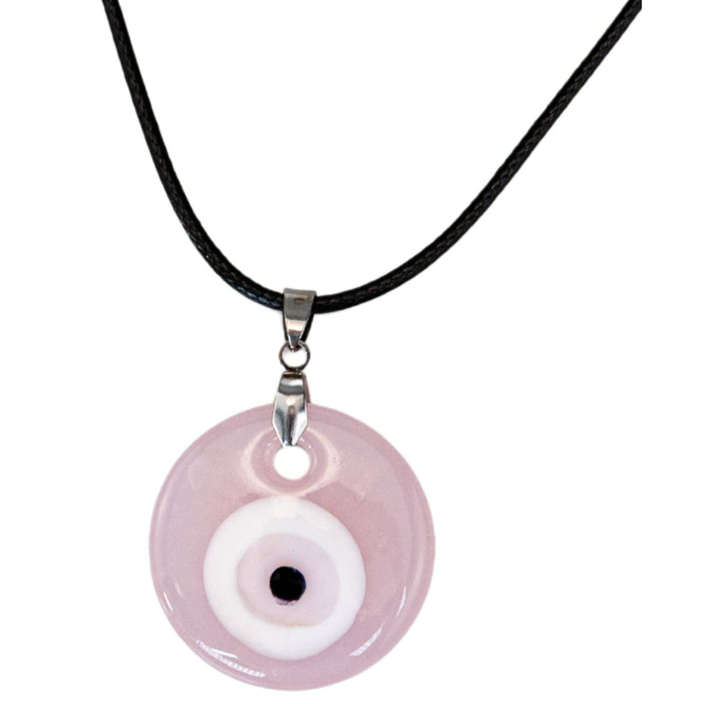 Evil Eye Necklace.: Light Blue