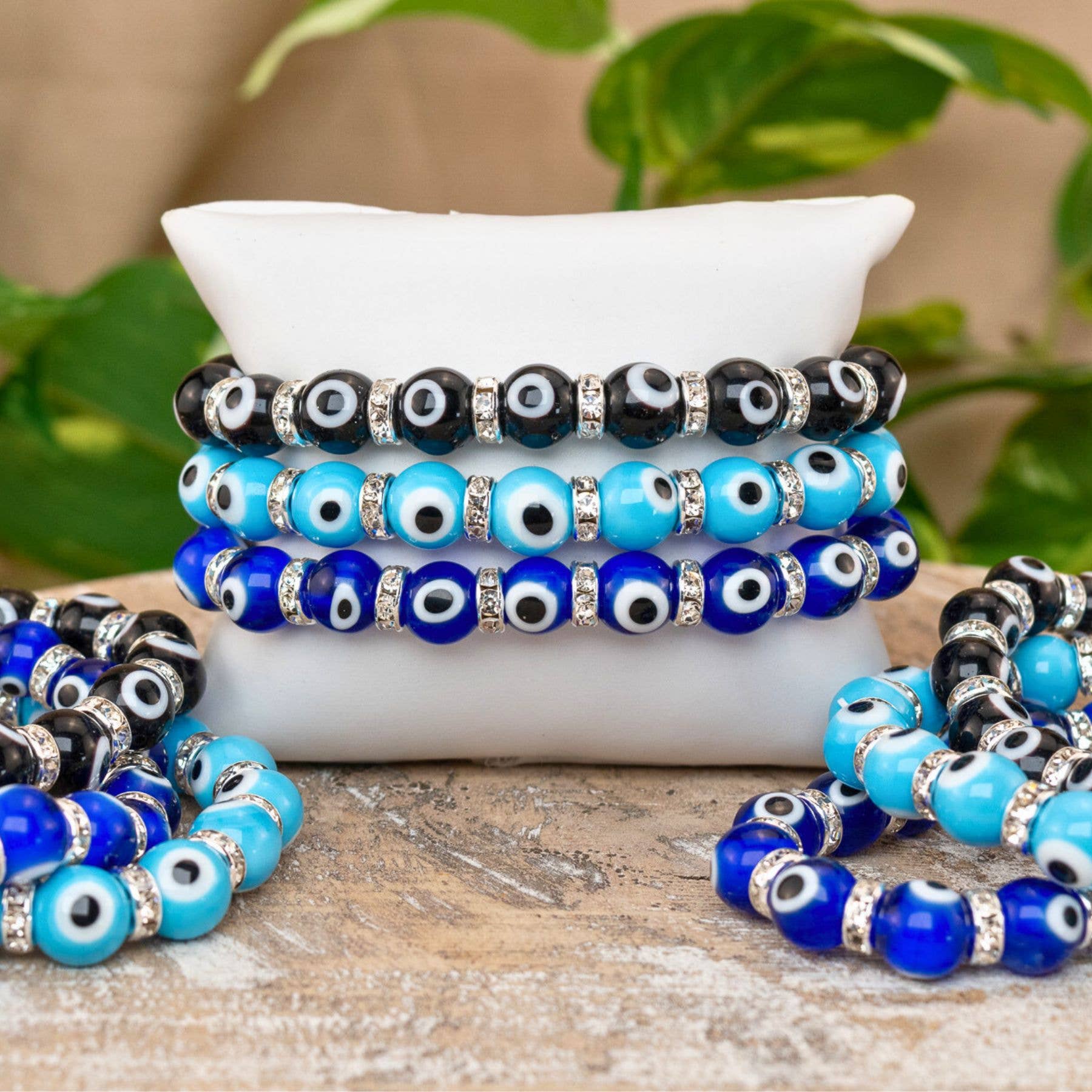 Evil Eye Bracelet: Light Blue