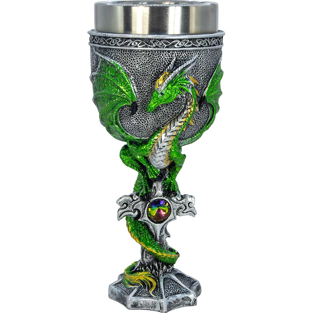 Stainless Steel Chalice - Medieval Dragon w/ Gem (Each): Medieval Dragon