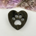 Gemstone Crystal Heart Paw - Carved Heart Paw: Gold Sheen Obsidian