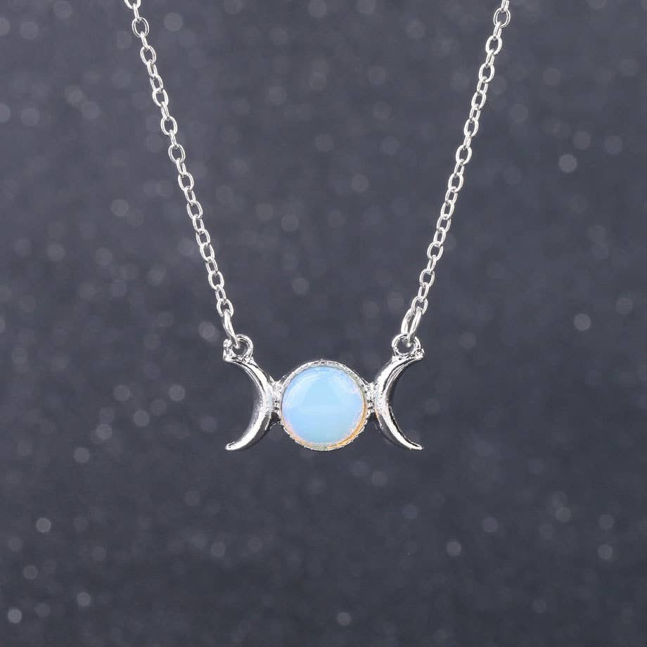 Opalite Triple Moon Necklace