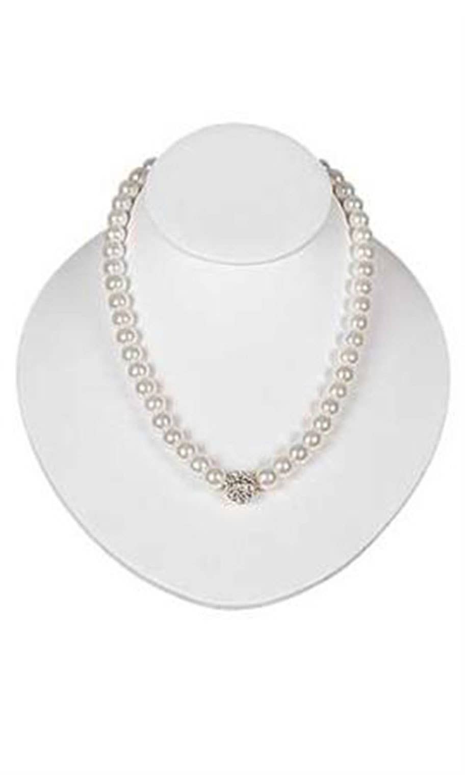 White Faux Leather Necklace Bust For Slatwall