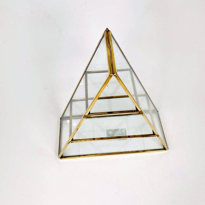 Crystal Display Shelf Brass and Glass Alter Display