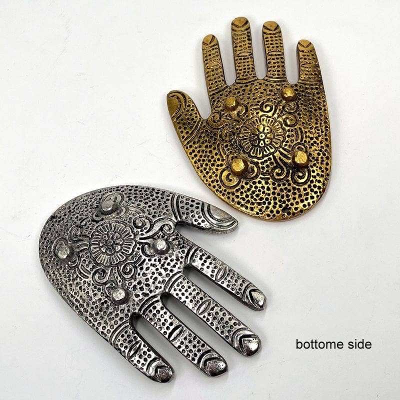 Crystal Hand Incense Holder - Silver or Gold -: Gold