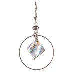 ABALONE SHELL HEMATITE BEADED EARRINGS