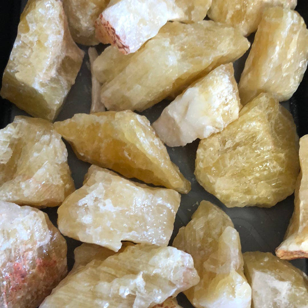Raw Yellow Calcite stone: 2.5 in