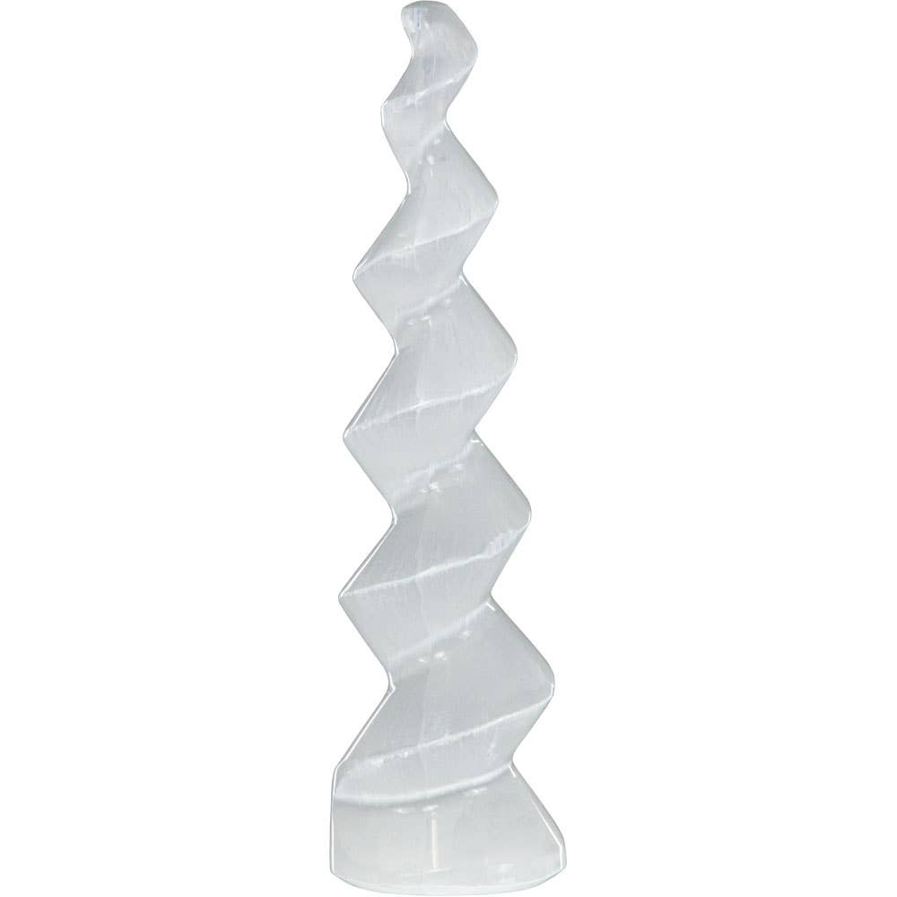 Gemstone Carving Standing Twist White Selenite (Each)