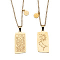 Zodiac Tarot Card & Astrology Necklace: Gold Plated / Gemini