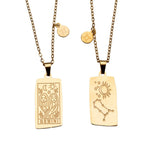 Zodiac Tarot Card & Astrology Necklace: Gold Plated / Gemini