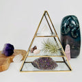 Crystal Display Shelf Brass and Glass Alter Display