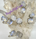 Natural Moonstone Stud Earring 7x9mm