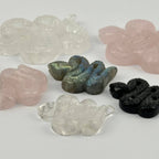 Carved Crystal Snake Gemstones Limited Stock: Rose Quartz / Large