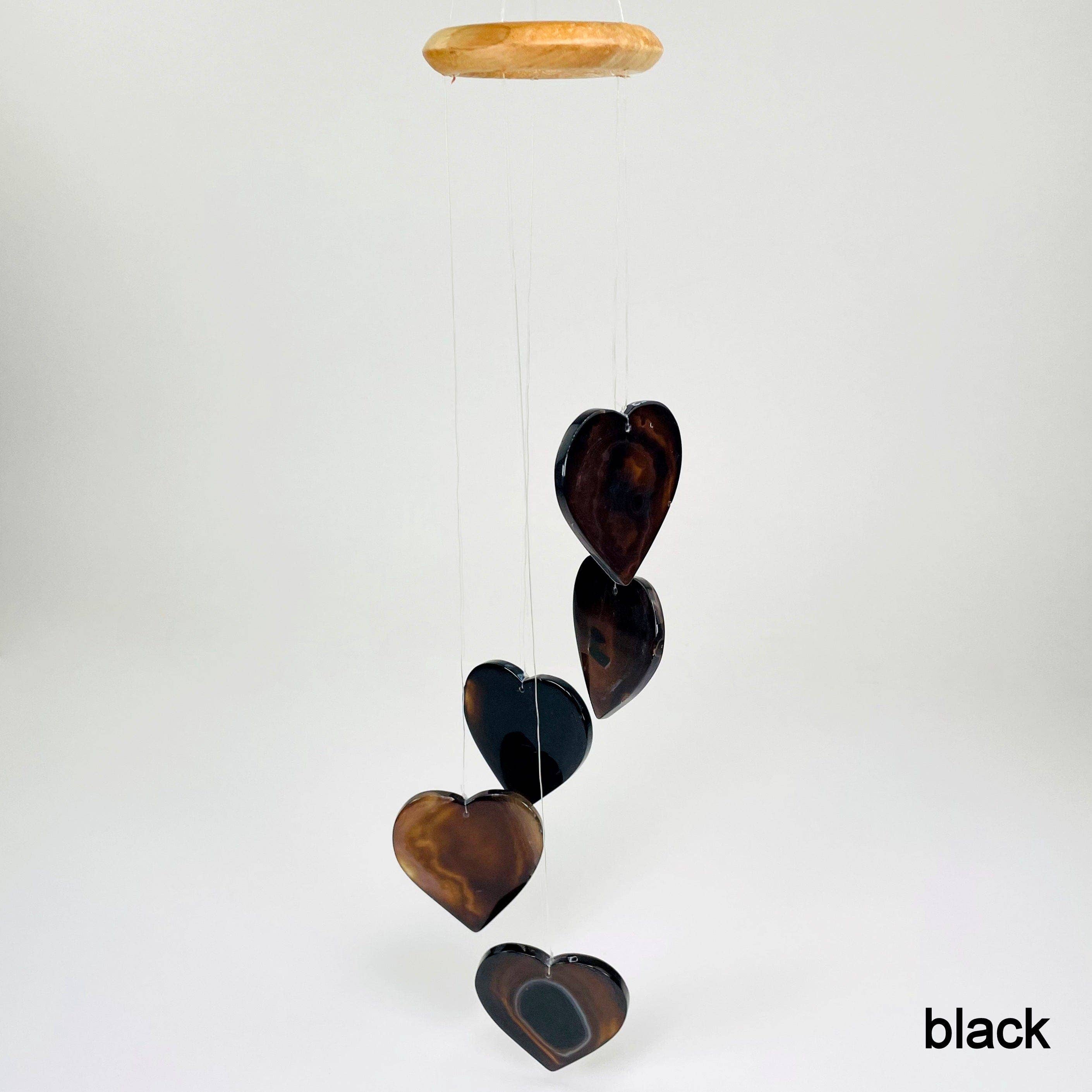 Agate Heart Crystal Wind Chimes : Pink