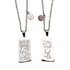 Zodiac Tarot Card & Astrology Necklace: Gold Plated / Aries