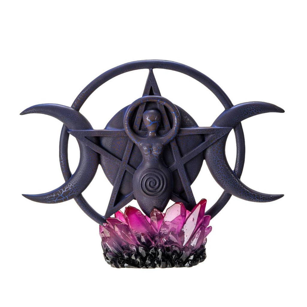 Triple Moon Spiral Goddess with LED Base