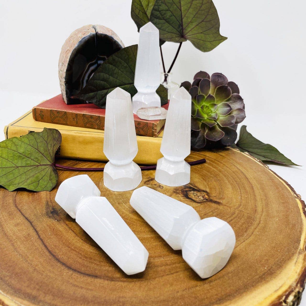 Selenite Crystal Point Spear Tips - 6 sided Stone Point