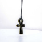 Gemstone Egyptian Ankh Necklace - Goldsheen Obsidian (Each): Goldsheen Obsidian