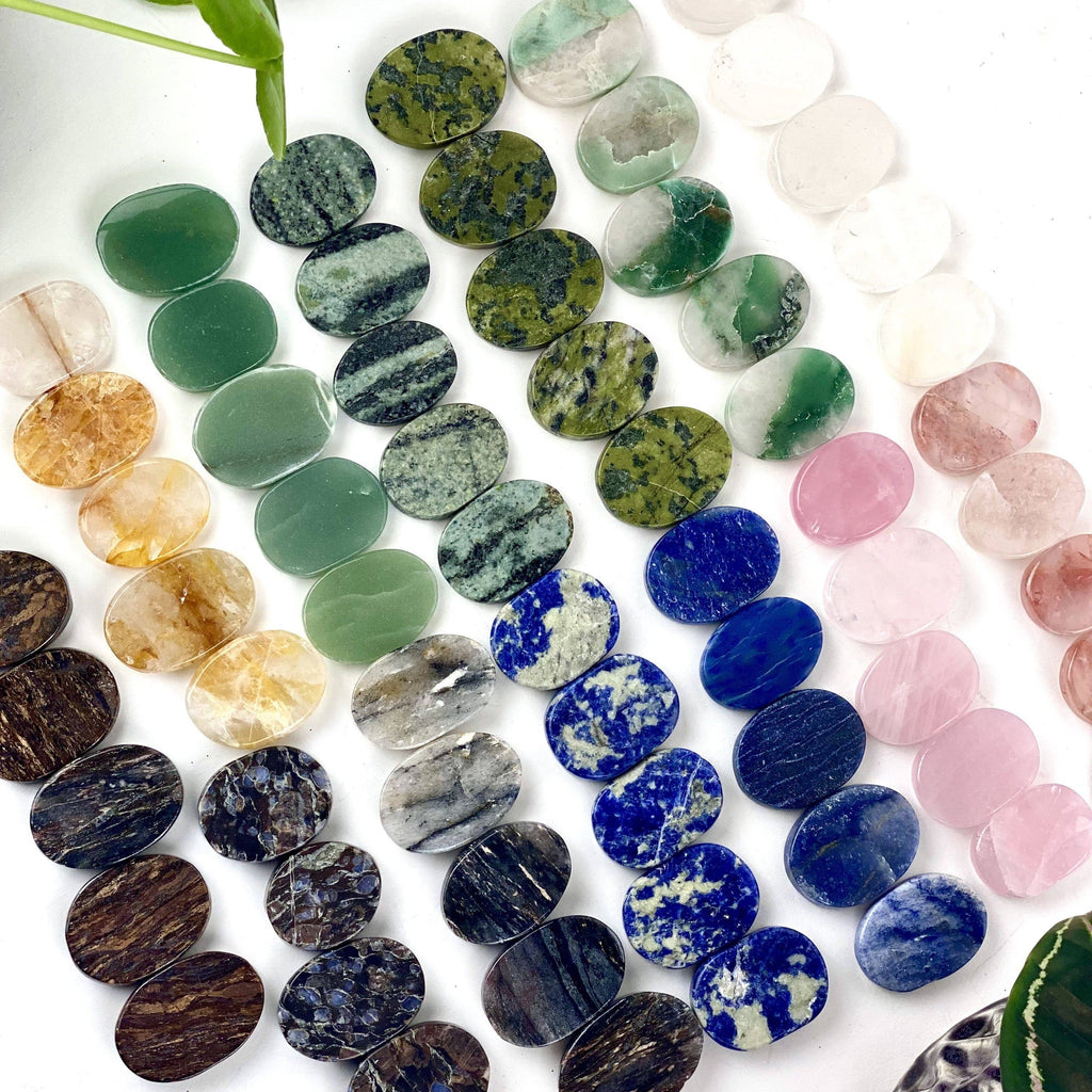 Gemstone Crystal Worry Stone - Finger Massage Stone (RK11): Serpentine