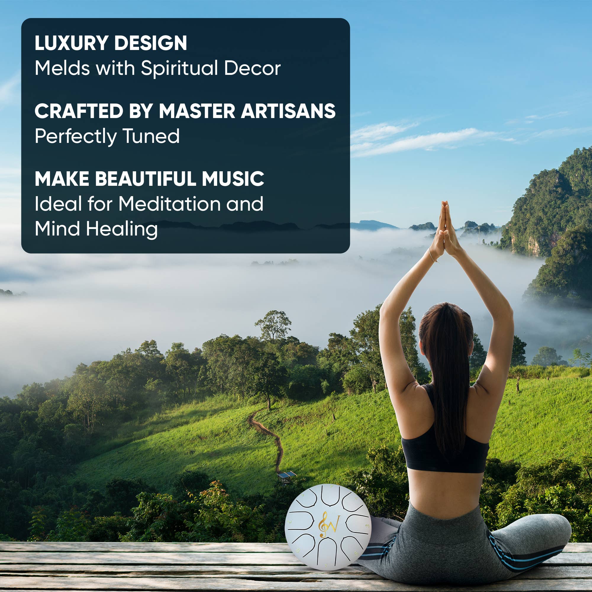 6-Inch 8-Notes Steel Tongue Drum Meditation Rain Drum: White