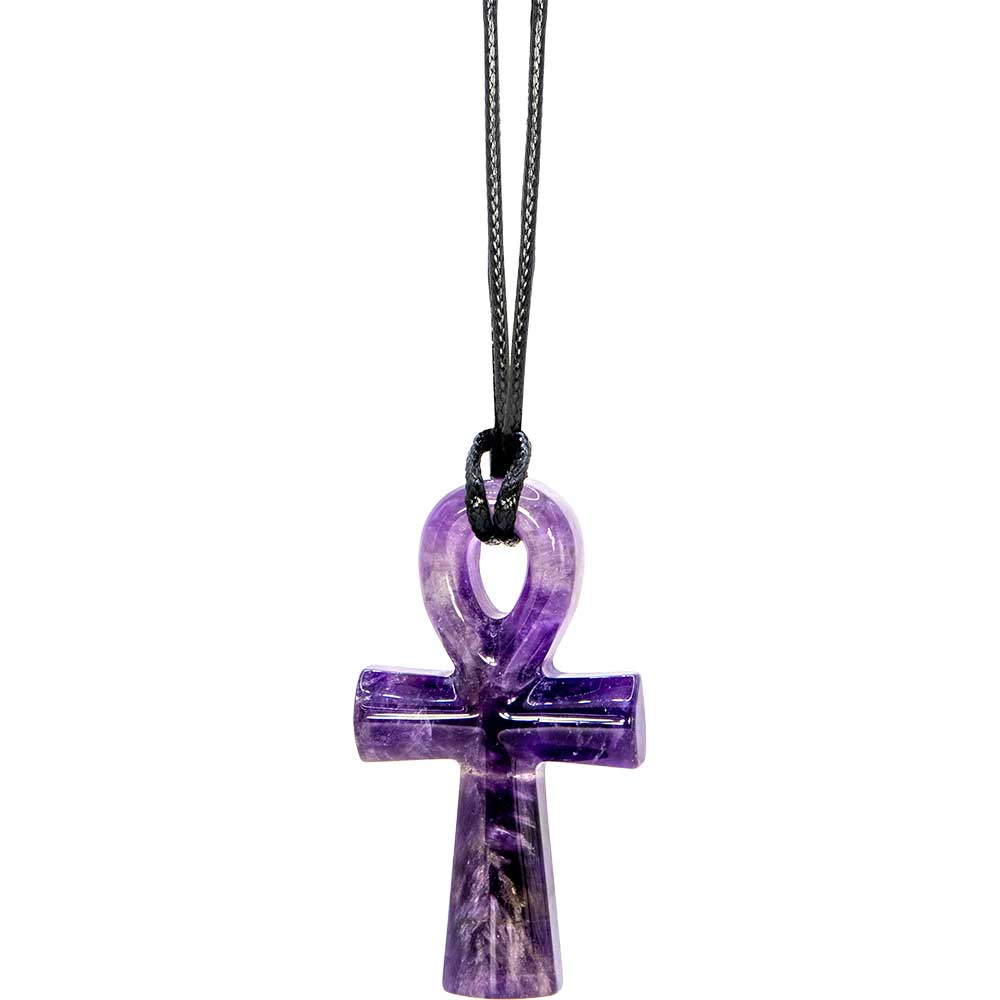 Gemstone Egyptian Ankh Necklace - Amethyst (Each): Amethyst