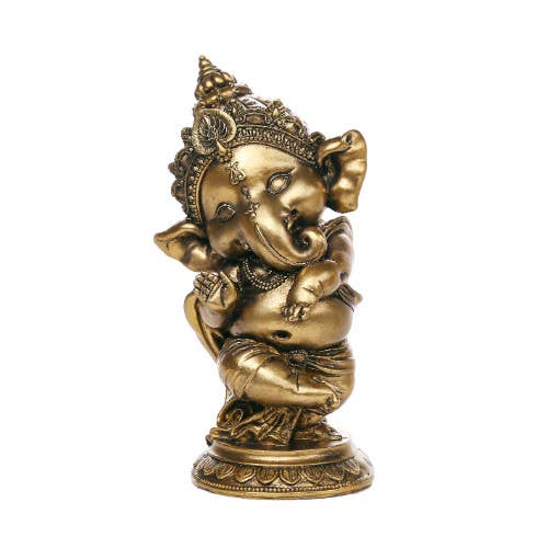 Small Dancing Ganesha Wisdom and Wealth Statue