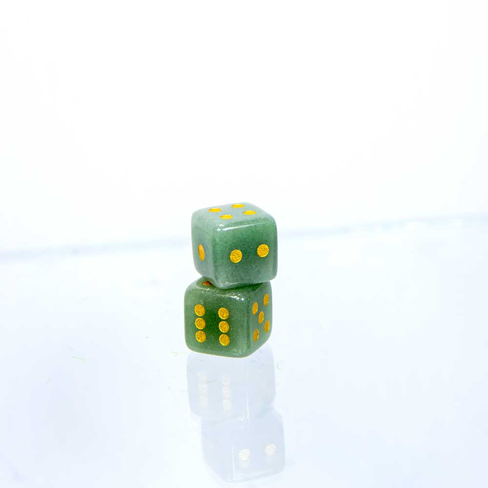 Gemstone Dice - Green Aventurine (Pair): Aventurine