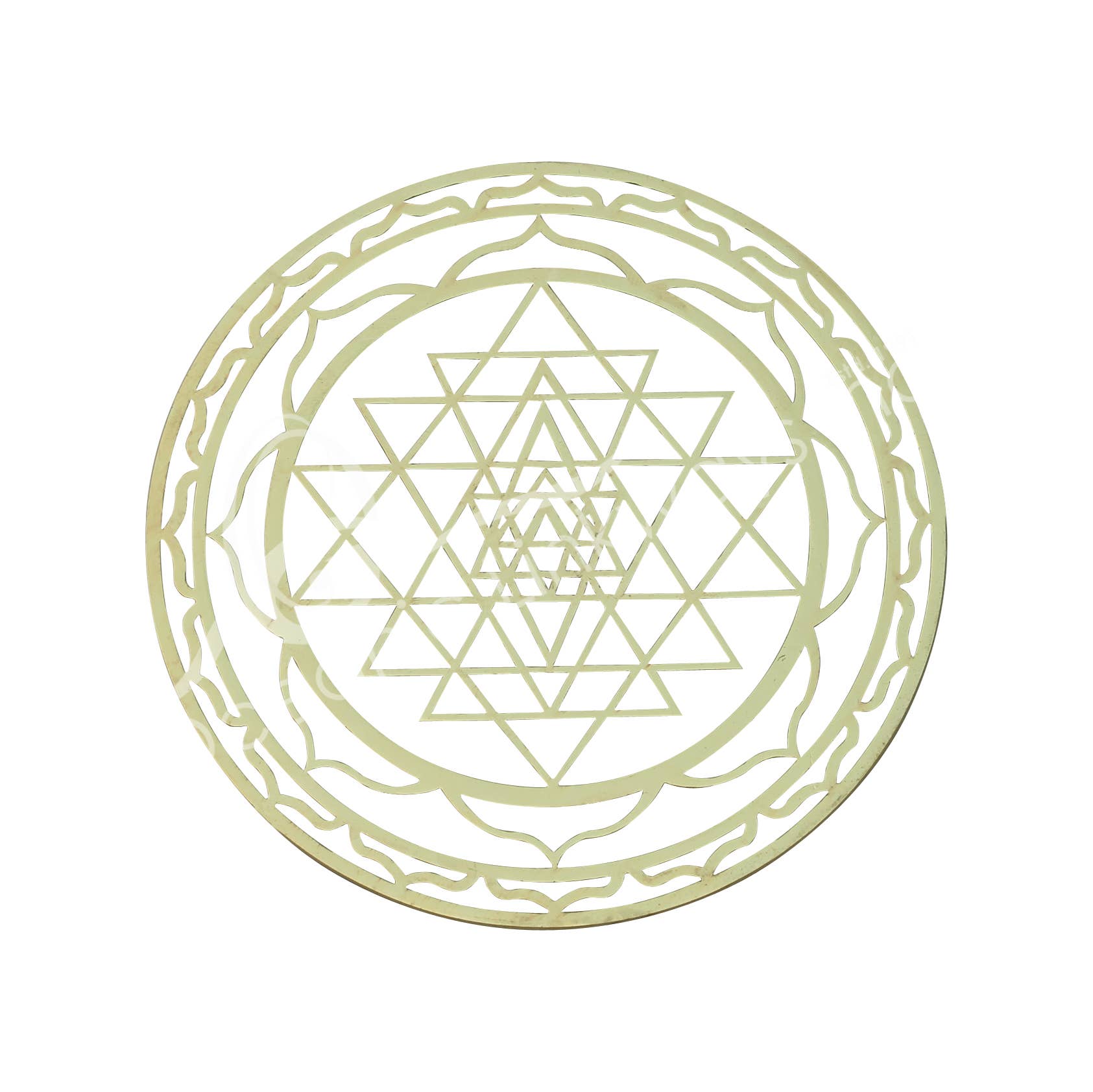 (PC)CRYSTAL GRID - BRASS SRI YANTRA 6"DIA.