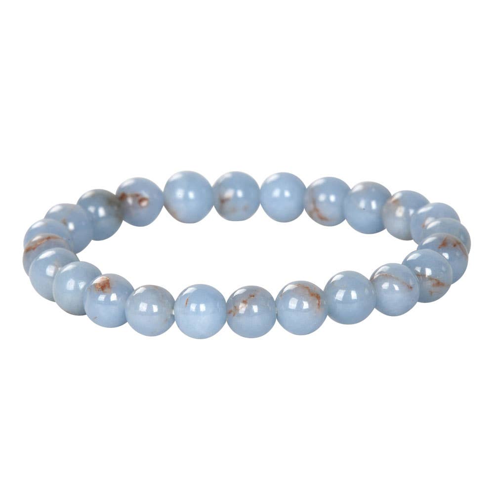 8mm Crystal Gemstone Energy Bead Stretch Bracelets: Labradorite