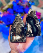 Volcano Agate Teardrop Freeform, UV Reactive Fluorescent: 250-299 Grams
